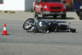 Overturned motorcycle